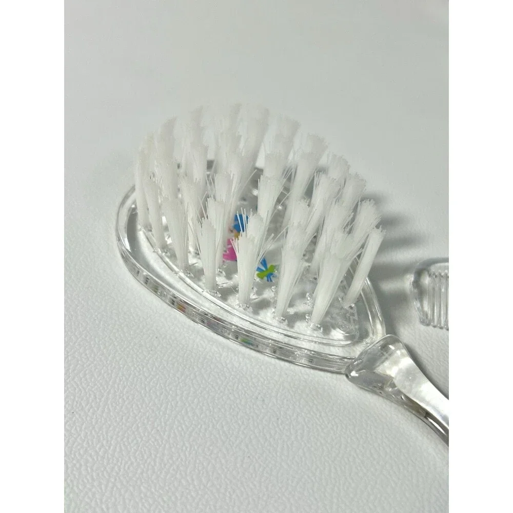 Vintage Toddletime JCPenney Nylon Baby Brush & Comb Set Balloons Clear Infant